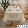 Tafelkleed a224retro haak tafelkleed geweven holle niet-slip deksel beige placemat