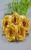 100pcs 10 cm blaue künstliche Blumen Seiden Rose Köpfe DIY Dekor Vine Blumen Wand Hochzeitsfeier Dekoration Gold Künstliche Blumen FO3730982