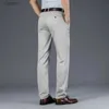 Heren jeans zomer ultra-dunne heren zakelijke casual broek anti-rimpel ijzervrije hoogtele taille rechte elastische broek luxe merk kledingwx