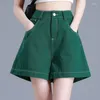 Kvinnors jeans denim shorts jean hög midja saker för sommar koreanska streetwear kjolbyxor harajuku mode höstkorea damer hanbok