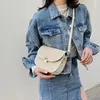 Sacs à bandouliers tisser un petit sac vintage féminin de mode coréenne simple personnalité de style occidental selle