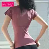 Polos féminins 2024Summer Sportstt-shirt Femme Influenceur en ligne Sexy Beauty Back Workout Vêtements de course à séchage rapide