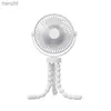 Ventilateurs électriques 2024 Nouvelle poussette de bébé ventilateur enroulant portable portable USB Small Summer Silent Mini Octopus Angle de ventilateur de bureau électrique de bureau électrique