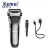 Kemei Electric Razor Almage Foil Shaver Wet and sèche Rasage de toilettage Bardage de la barbe pour hommes 240420