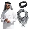 Berets Men Arab Shemagh Keffiyeh Scarpe musulman Turban Moyen-Orient Desert Hijab Head Wrap avec Costume de corde Aqel 138 cm