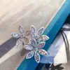 Cluster Rings AButterfly 18K White Gold 2Ct Natural Diamond Flower Women's Party Ring Fine Jewelry Very Shiny Birthday Gift