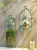 Vintage American Country Mur suspendu métal métal fer Half Bird Cage Flower Pot Pot Garden Decoration LJ2012221430139