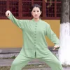 Ethnische Kleidung 2024 Traditioneller chinesischer Tai Chi Uniform Baumwollwäsche Sport im Freien Wusse Wushu Martial Arts Set