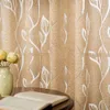 Naparl Home Decoration Sala de estar Cortinas Tratamentos de janela Designer de folhas Jacquard Curta