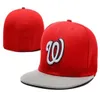 YJYB2B Men039s su campo in stile Baseball Hats Sport Team Sport Letter W Logo Nationals Nationals Top Top Grey Brim Full Closed 8434441