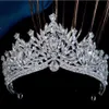 Tiaras di lusso coreano Big Water Drop Crystal Crown Tiara per donne Fare di nozze festa di nozze eleganti gioielli per capelli a corona da sposa