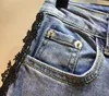 Dames jeans lente zomer stiksel haakten kanten hoge taille afslank stretch gesneden broek denim pantalones vaqueros mujer