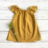 Summer Toddler Baby Girls Dress 100 Cotton Soft Simple Solid Aline Smock 240428