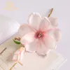Dekorative Blumen 2 Köpfe/Sticks 36 cm hochwertiges Kunsthaut Magnolia Seidenblume Braut Bouquet Hochzeitsfeier Garten Home Office Tisch