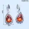 Kostymtillbehör Fashion Shiny Orange Rhinestone Utsökt Romantisk bankettparty Crystal örhängen smycken för att klädda tillbehör