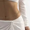 Midjekedjor Bälten Sexig Tassel Midjekedjebältet Zirkon Rhinestone Belly Body Chain Fashion Trend Jewelry for Women Festival Rave Party Accessories D240430