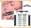 7ペアの磁気まつげfalse Lashes 2PCS液体アイライナーピンセットセット