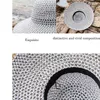 Cappelli larghi brim retrò top rotonda grande cappello di paglia da signore all'ingrosso da sole viaggio vacanza vistage donna vintage spiaggia in bianco e nero