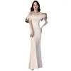Party Dresses Feather Ivory Mermaid Long Sweat Lady Girl Women Princess Bridesmaid Bankett Prom Performance Dress Gown Gown