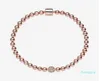 Beauul Women's Beads Pave 18K Bracciale rosa estate per 925 braccialetti in perline a catena in argento sterling con ORI3035246