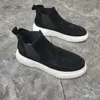 Lässige Schuhe High Top Sneakers Männer Winter Plüsch Stiefel Mode Nubuck Leder atmungsable Höhe erhöhte Flachplattform laufen läuft