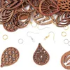 Stud -oorbellen DIY Sieraden Earring Kit inclusief Walnut Wood Laser Cut -hangers Brass Hooks Open Jump Rings voor