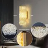 Plionati moderni a parete in cristallo dorato con design in rilievo - elegante lampada da bagno interno per soggiorno, camera da letto, bagno - elegante lampada da monte a parete