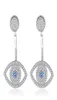 Blue Evil Eyes Coldings For Women Girls Design Design Crystal Rhinestone Oświadczenie Drop zwarci mosiążne różowe złoto sil6443602