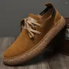 Casual Shoes Nubuck Leather Loose Fitting Comfortable Soft Bottom Oxford High Quality Genuine Outdoor Sneakers
