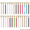 Ballpoint stylos en gros de luxe Crystal Big Diamond Pen Gift Promotion Student Patenery Office Writing Drop Living School Business Dhodp