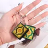 Keychains Vintage Muslim Resin Key Ring Chain Religious Jewelry Can Read Pendant Real Paper Mini Ark Quran Book