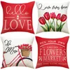 Pillow Valentines Day Cover 45x45cm Love Heart Decorations Holiday Farmhouse Decorative Case Decor For Sofa Couch JAF077
