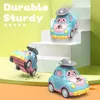 BABY Cartoon Toy Car Mini Press Go Vehicle Inertia Pull Back Early Education Education Growling Toys per Toddlers Boys 240430