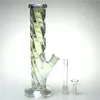 Bong d'eau en verre femelle de 12 pouces 14 mm avec pyrex épais coloré rotatif en verre enfilé en verre fumé