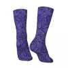 Chaussettes masculines pourpre paisley chaussettes hommes femmes polyester bases personnalisables drôles