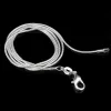Sterling Silver Snake Chains 1mm Fashion Men Women Statement Halsband hummerlås smycken Tillbehör för hängsmycke 16 18 20 22 24 tum LL