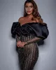 Luxury Mermaid Evening Dresses Beaded Rhinestone Off Shoulder Sexy Cocktail Sheath Prom Gowns 2024 Robe De Soiree