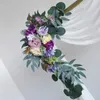 Fleurs séchées 2pcs Accessoires de mariage Artificiel Persumiz Flower Row Arch Arrange Couronne de rose Rose Décor de Noël Mur Home Sanging Silk Fleur