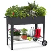 Planteurs Pots Plante Boîte de plante avec des jambes Roues de lit de jardin surélevées utilisées pour les fleurs de légumes et les cours de plante Pots Q240429