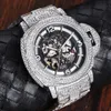 Hip Hop Diamond Iced Out mécanical VVS Moisanite Watch for Men Birthday Vintage Gift