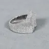 Labor gezüchtete Diamanten in 14 kt Weißgold runden Brilliant Cut Mens Hip Hop Rings einzigartiges Design mit VVS -Klarheit gefertigt