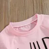 Clothing Sets Kids Baby Girls Letter Print Short Sleeve T-Shirt Tops Camouflage Pattern Shorts Toddler Infant Girl Summer 2 Pcs Outfit