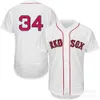 Jerseys Clothing Red Sox Ortiz#34 Blank White Blue Embroidered Player Name Jersey