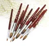 Kolinsky Sable Acrylic Nail Brush for Powder Manicure Flat Wood Handle Gel Builder Brushes Choose Size7211872