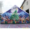 Outdoor Activities Giant Christmas theme Inflatable Maze, 2024 customized Christmas inflatable laser tag maze obstacle course field for party