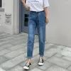 Women's Jeans Four Season Loose Big L-5XL 6XL 7XL 8XL Women Fashion Denim Casual Pants Gray Blue Trousers For