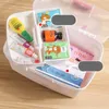 First Aid Case Bins Portable Medicine Storage Box Multipurpose Removable Tray Emergency Box Household Double Layer for Sewing