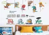 Grands autocollants muraux mignons combinaison de dinosaure maison auto-adadhésive pour enfants décoration bébé chambre à coucher décor de lit d'étude autocollant 2118138505