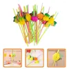 Disposable Cups Straws Hawaiian Drinking Honeycomb Tropical Fruit Cold Drinks Drink Plastic Beverage