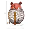 Dekoracyjne figurki metalowa świnia pieniężna Bank siatkowy Piggy Funkcjonalny z dolną czapką 11x10x14cm dekoracja stołowa dla baru barowego
